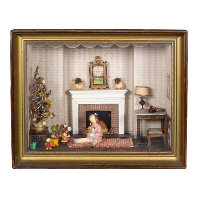 Early 20th C. Narcissa Ward Miniature "Christmas Morning" Diorama C.1933-1942 For Sale
