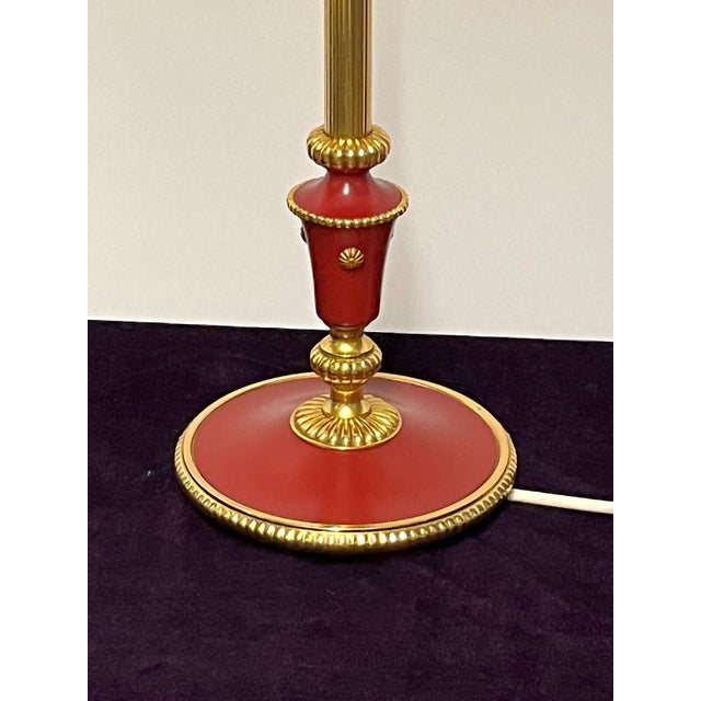 Empire Brass Table Lamp with Fabric Shade from Unbekannt, 1960s, in Very Good conditions. Designed 1960 to 1969 I have...