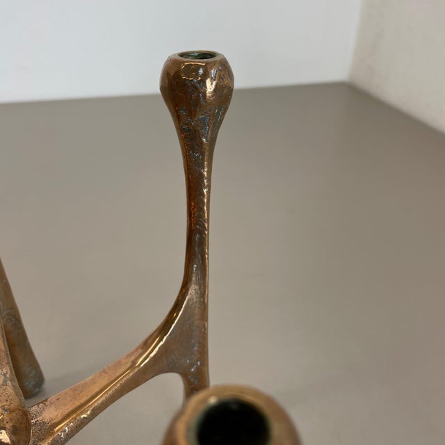 Mid-Century German Brutalist Candleholder in Bronze by Michael Harjes, 1960s For Sale - Image 10 of 18