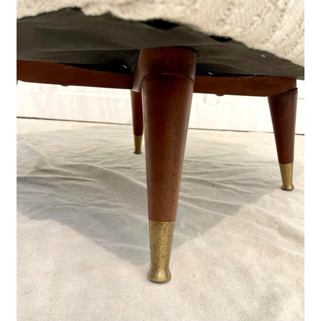 Cream Mid-Century Modern Lounge Armchair Newly Upholstered For Sale - Image 8 of 12