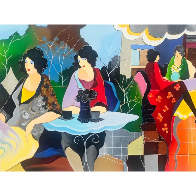 Itzchak Tarkay Afternoon Luncheon Serigraph 1998 Limited Edition Numbered Signed 1998 For Sale - Image 4 of 15