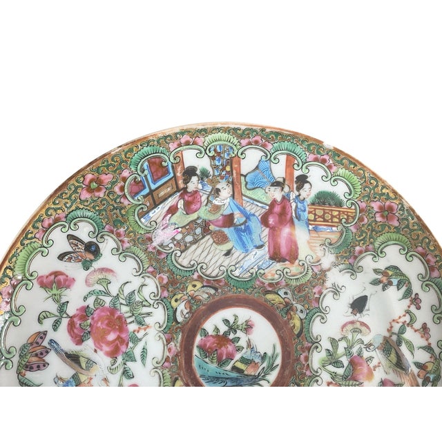 19th Century Chinese Export Porcelain Rose Medallion Plate 8" For Sale - Image 9 of 10