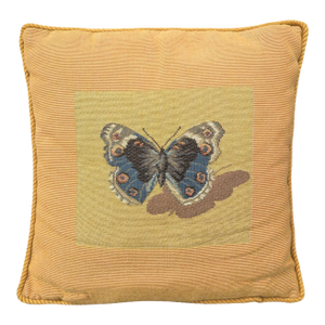 Mid Century Handmade Butterfly Tapestry Pillow