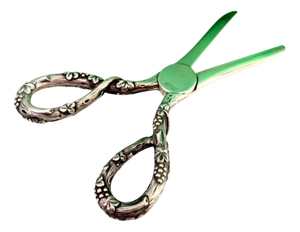 Silver Grape Scissors with Reliefs