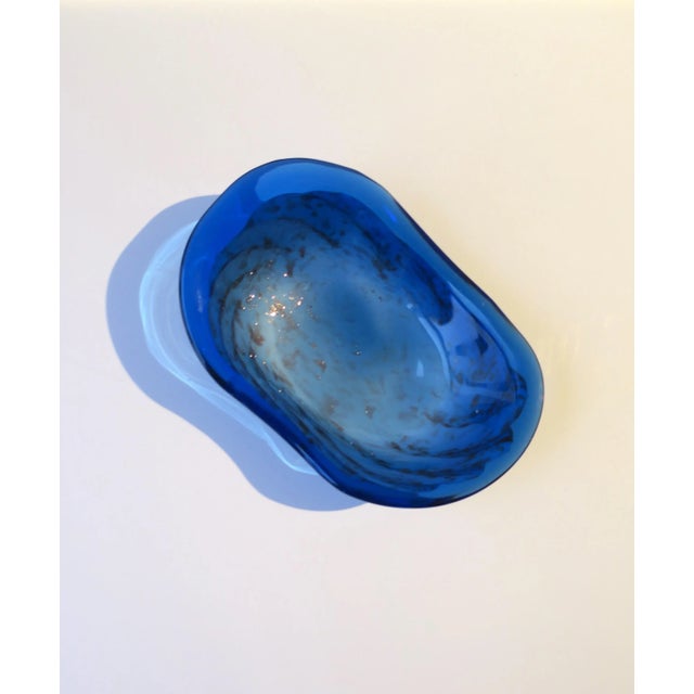 Blue Blue and White Art Glass Bowl For Sale - Image 8 of 9