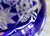 Vintage Cobalt Blue Cut-to-Clear Crystal Ashtray – Geometric Starburst Design – 8" For Sale - Image 15 of 16