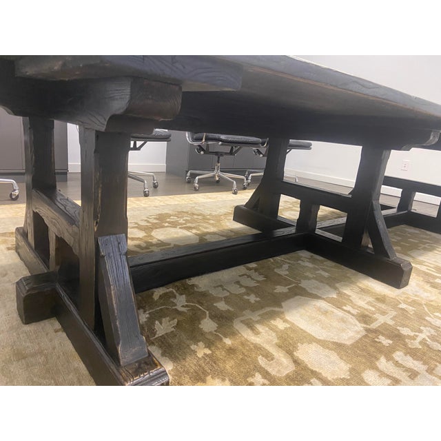 Farmhouse Handcrafted Farmhouse Wooden Conference Room Table For Sale - Image 3 of 6