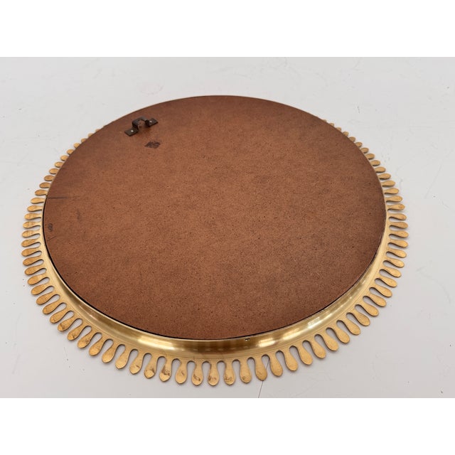 Mid-Century Wall Mirror in Brass by Vereinigte Werkstätten, 1970s For Sale - Image 12 of 13