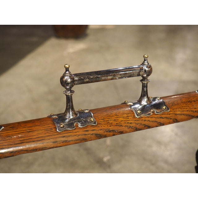 19th Century 3-Bottle English Oak and Silver Plated Locking Decanter Set For Sale - Image 4 of 18