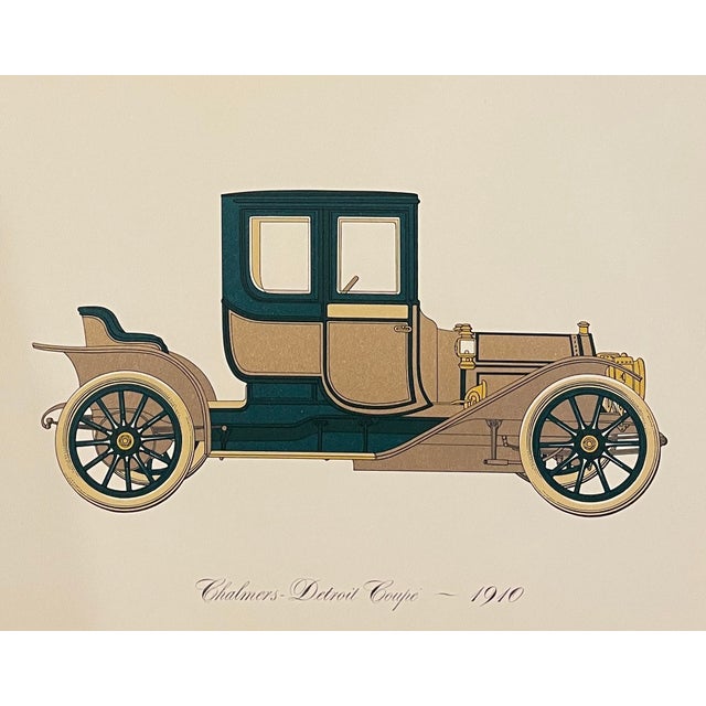 Set of 4 Antique Car Lithographs For Sale - Image 4 of 5