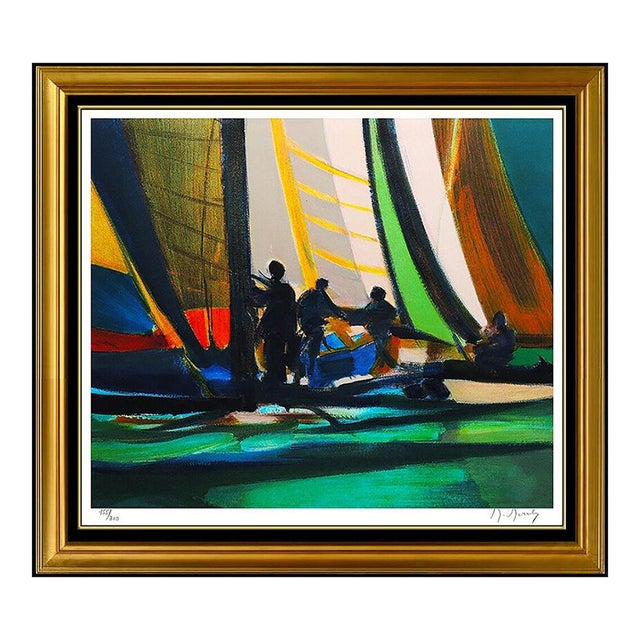 Mid 20th Century Yachtmen a Quai, Marcel Mouly For Sale