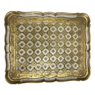 Vintage Italian Florentine Tray, 1960s For Sale
