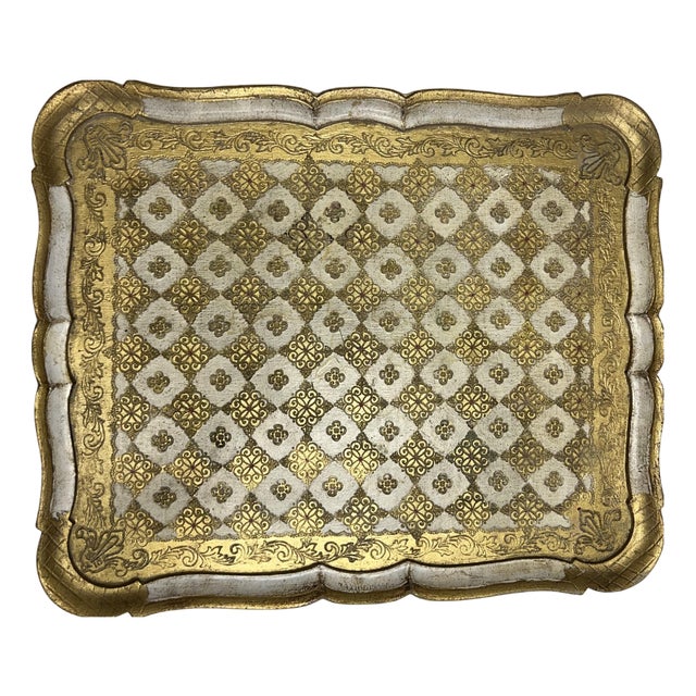 Vintage Italian Florentine Tray, 1960s For Sale