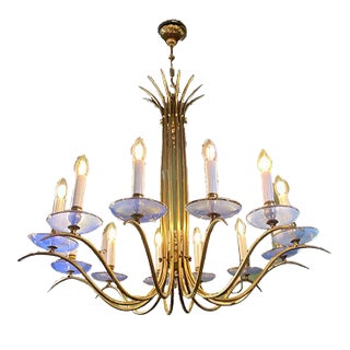 Vintage Twelve-Arm Chandelier, 1950s For Sale