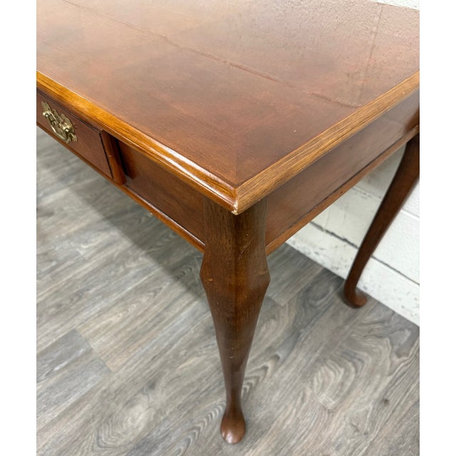 Vintage Queen Anne Style Writing Desk Entry Console Hallway Table Sofa Table For Sale - Image 4 of 13