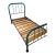 Mid 20th Century Twin Metal Bed Frame-Tal/Turqoise For Sale