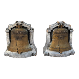 Mid 20th Century Composite Patriotic Bookends of the Liberty Bell- A Pair