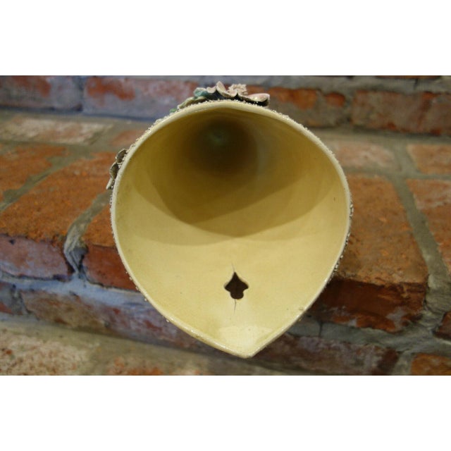 Antique French Majolica Barbotine Wall Pocket Flower Vase 19th Century Confetti For Sale In Dallas - Image 6 of 13