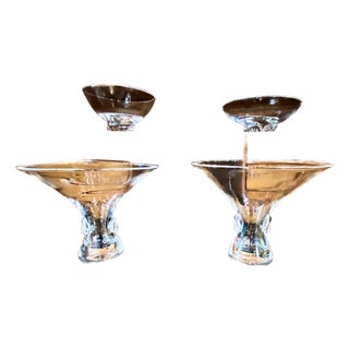 Pair Steuben Footed Bowls, C. 1950 - 1960 For Sale