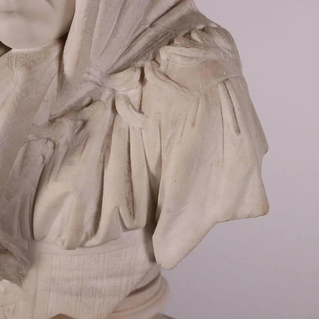 Textile Sculpture of a Young Girl, Marble For Sale - Image 7 of 14
