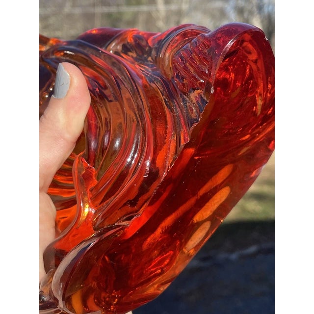 Rare Large Cambridge Amber Glass Buddha Bookend Figurine Art Deco Antique For Sale - Image 10 of 12