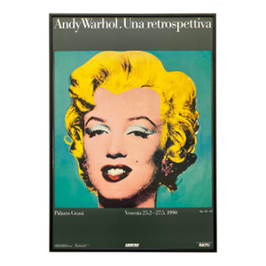 Andy Warhol Vintage 1990 Lithograph Print Large Framed Pop Art Italian Exhibition Poster " Marilyn " 1964