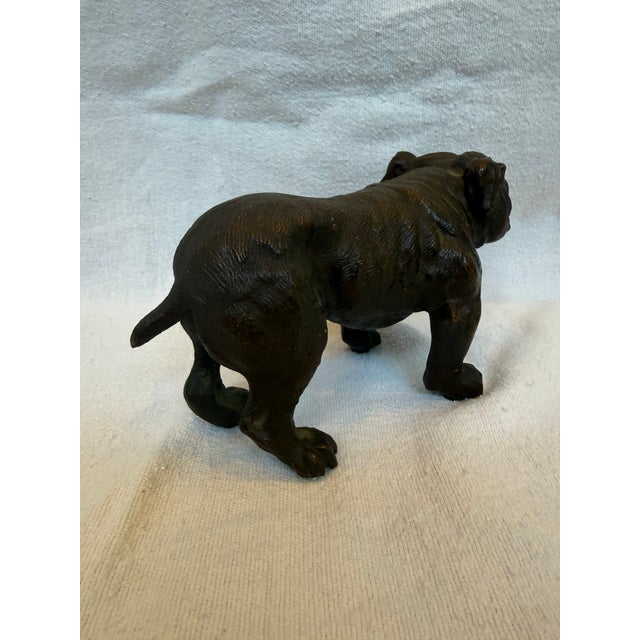 Brown 1930s Cast Iron Bulldog For Sale - Image 8 of 12