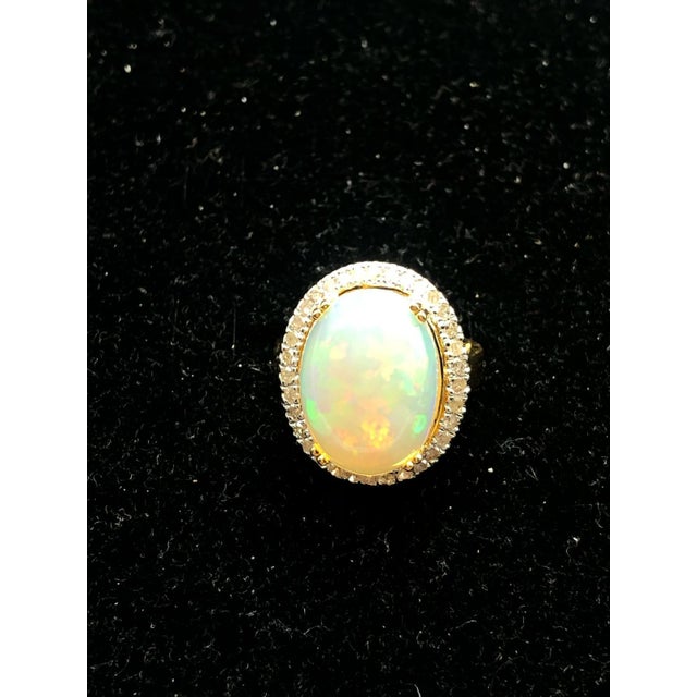 Bochic "Orient" Natural Diamond & Fire Opal Ring Set In 18K Gold & Silver For Sale - Image 10 of 12