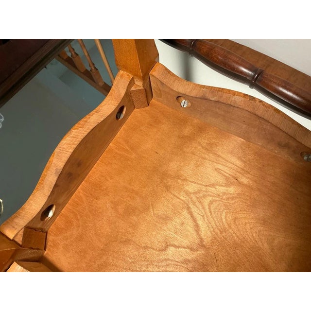 Antique Tiger Oak Rocking Chair, Side Chair and Accent Table, Set of 3 For Sale - Image 12 of 12