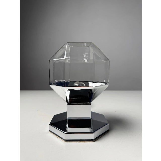 Geometric Glass and Chrome Table Lamps by Motoko Ishii for Staff, Germany, 1970s, Set of 2, in Good conditions. Designed...