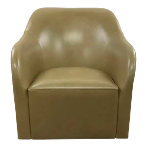 Theodore Alexander Modern Light Bronze Leather Edric Swivel Chair