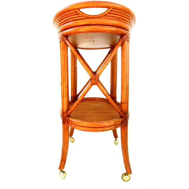 Vintage Ethan Allen Bamboo Rattan Bar Cart Chairish