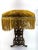 Late 19th Century Victorian Revival Cast Brass Bench With Golden Cut Velvet and Fringe For Sale - Image 14 of 18