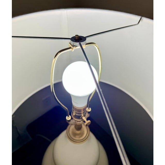 Ceramic Ethan Allen White Ceramic Table Lamps - a Pair For Sale - Image 7 of 8