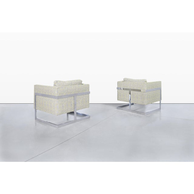 1960s Vintage Oversized Chrome Lounge Chairs by Milo Baughman for Thayer Coggin For Sale - Image 5 of 13