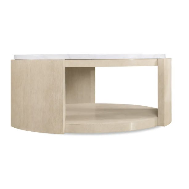 Contemporary Marble Top Round Coffee Table For Sale - Image 3 of 3