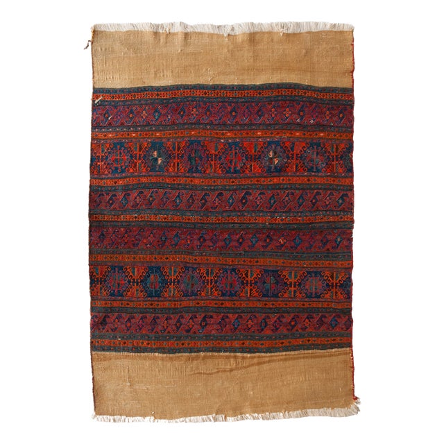 Vintage Ersari Turkmen Embroidered Flatweave Textile, 1950s For Sale