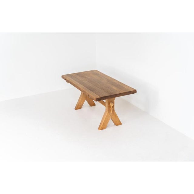 Brutalist dining table by De Puydt (Belgium, 1970s). This stunning dining table has a very sculptural and chunky...