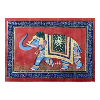 Indian Vintage Elephant Painting For Sale