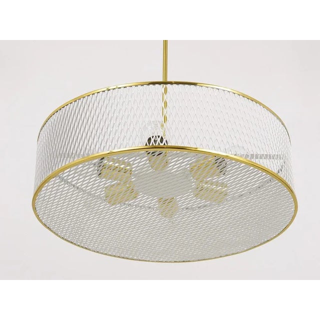 Mid-Century Modern Mid-Century Brass Pendant Lamp attributed to Mathieu Matégot, France, 1950s For Sale - Image 3 of 11