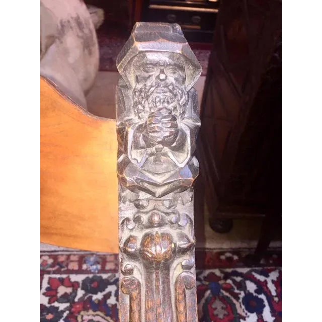 Late 19th Century English Carved Wood Arm Chair For Sale - Image 4 of 11