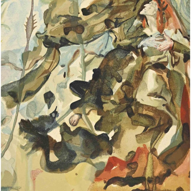 The Apparition of Saint James - Song 26 - Paradise is a woodcut print realized in 1963 for a series illustrating the...