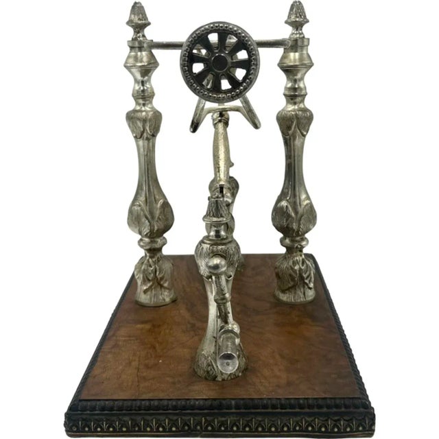 Antique French Mechanical Wine Pourer Silverplate Barware Wine Taster For Sale In Washington DC - Image 6 of 12