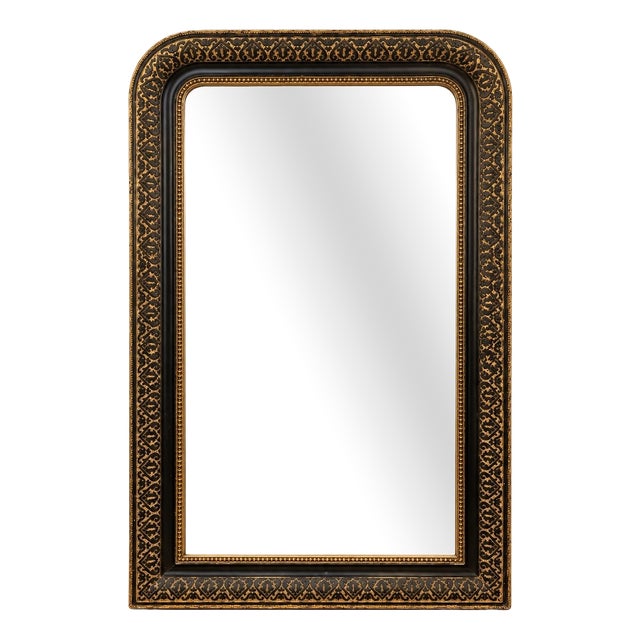19th Century Napoleon III Mirror in Ebonized Wood and Gilding For Sale
