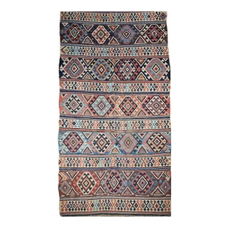 Antique Caucasian Kazak Kilim, Wool Flatweave, Geometric Design, 1890s, 5' x 10' For Sale