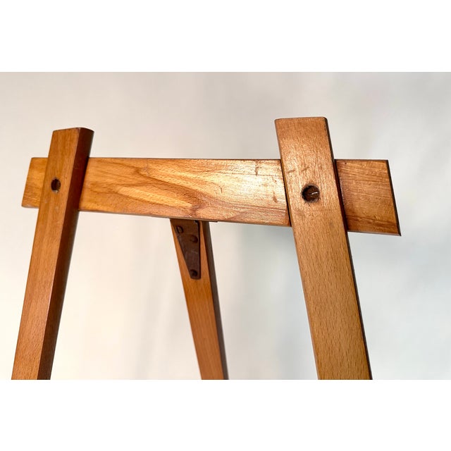 Vintage Freestanding Reversible School Blackboard with Wooden Three-Legged Stand, 1950s For Sale - Image 9 of 18