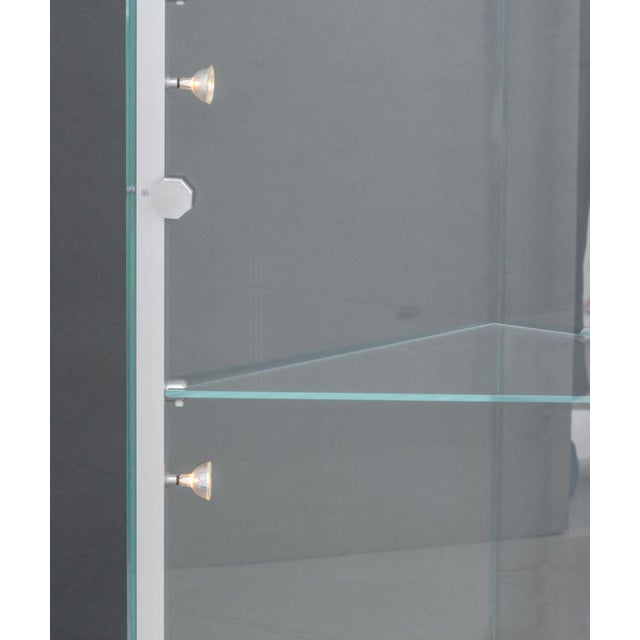 Modern Metal & Glass Illuminated Display Shelf For Sale - Image 4 of 14