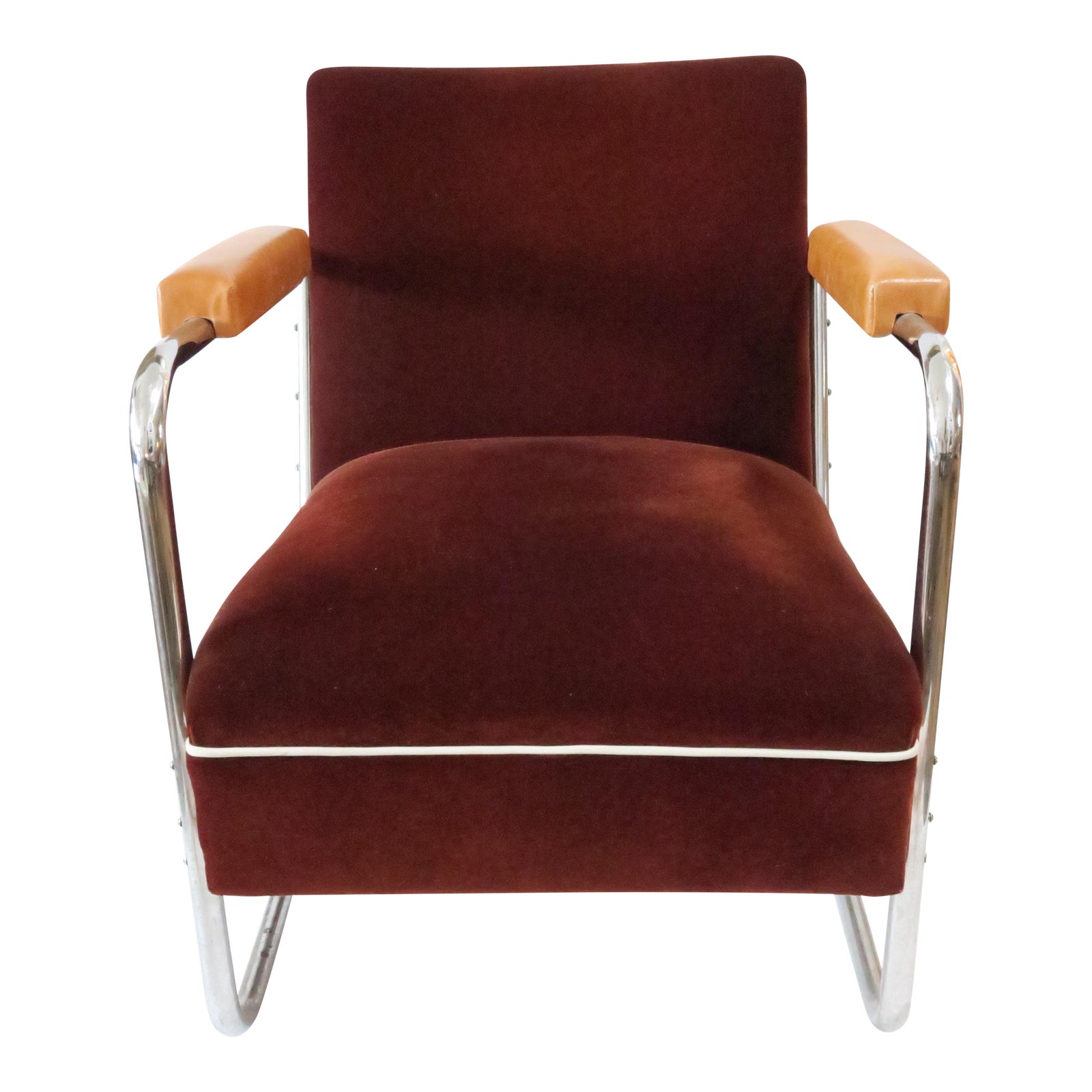 Vintage German Mohair Upholstered Chrome Chair Chairish