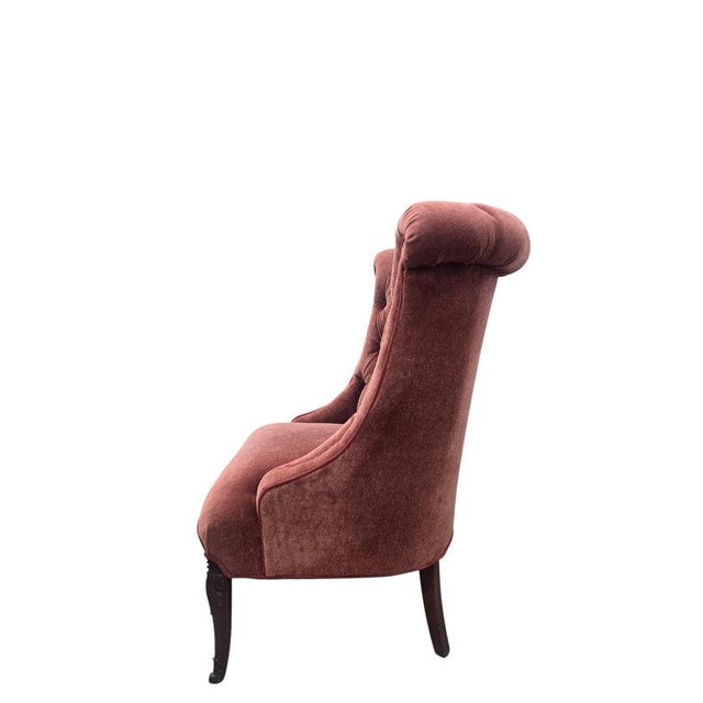 Vintage Queen Anne Style Tufted Wingback Chairs Newly Reupholstered - Pair For Sale - Image 11 of 14