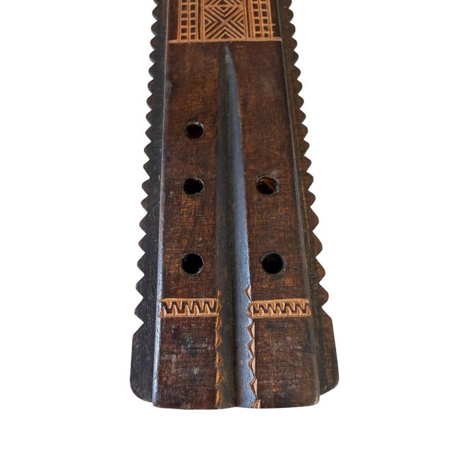 Traditional Intage Dvojnice Traditional Balkan Double Flute 6.75" H For Sale - Image 3 of 9